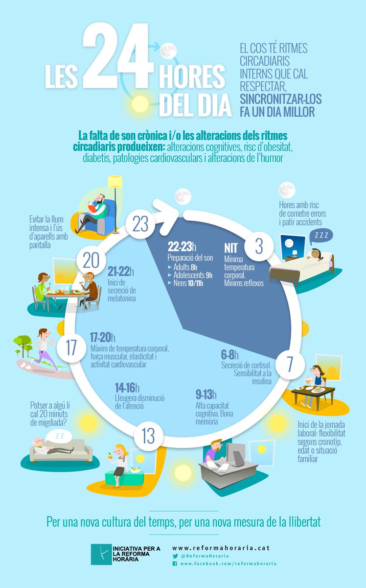 TimeUseInit_cat's tweet photo. Les 24 hores del dia i els ritmes circadiaris. Quines són les millors hores del dia per fer què https://t.co/kAoIIz1Jv9