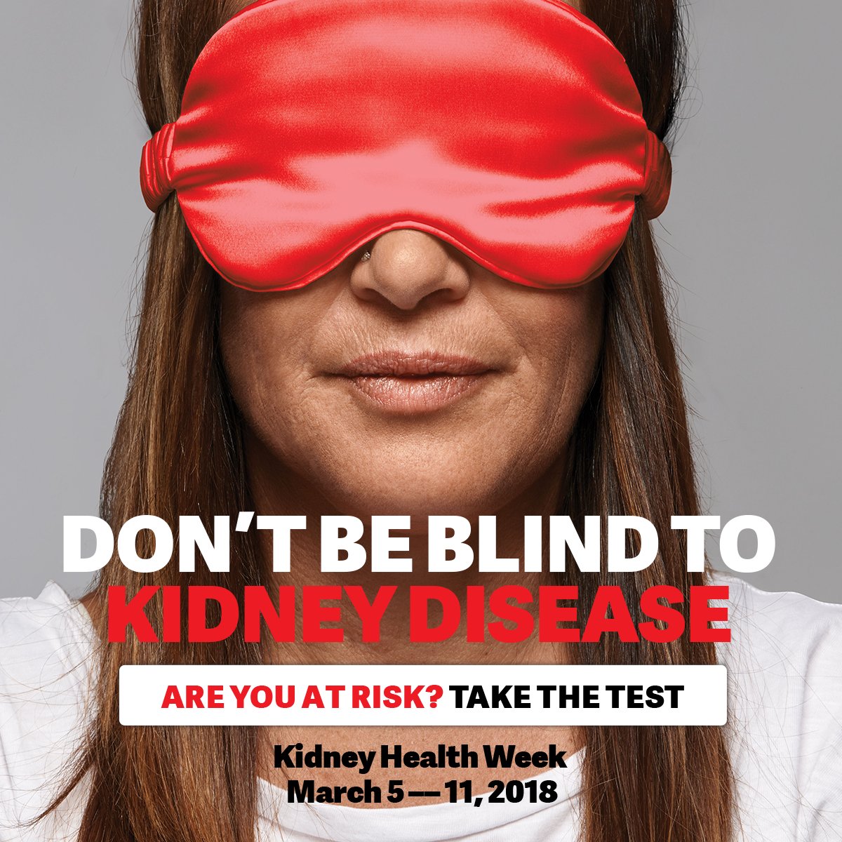 1 in 3 people in Australia is at increased risk of developing kidney disease and 90% of kidney function can be lost without any symptoms. Don’t be blind by waiting until you feel sick; find out if you’re at risk by taking the test: goo.gl/NiVrzp #KHW18 #KidneyRiskTest