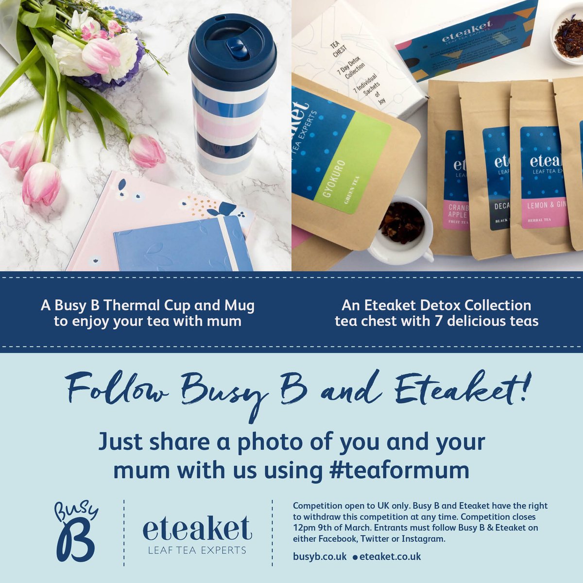 CleverBusyB's tweet photo. Have you seen our Mother's Day competition with @eteaket? Full T&amp;Cs on our blog: https://t.co/mJtyD1Km9k #competitiontime #mothersdaytreat #eteaketmoment https://t.co/7ZkK2WU0L2