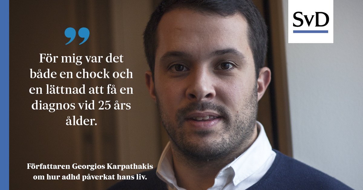 Att läsa har alltid varit en kamp – men att skriva en bok tog honom bara en månad. För Georgios Karpathakis blev adhd-diagnosen skillnaden mellan liv och död: svd.se/forfattaren-ad… #ADHD