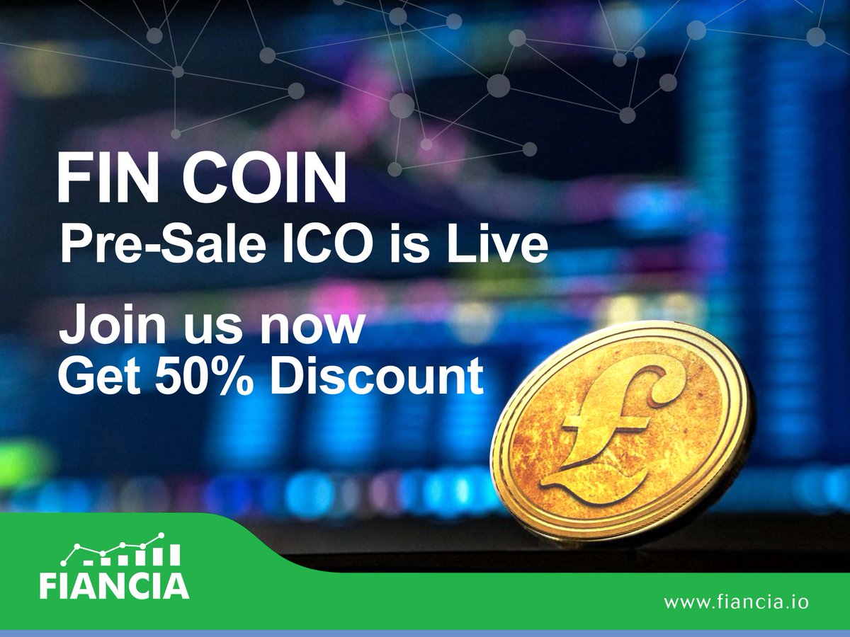 FianciaCoin's tweet photo. Fiancia ICO PreSale is LIVE Now!!
Don't wait, grab the limited FIN Tokens at 50% Discounts.
#Fiancia #FianciaICO https://t.co/JfBgonmZJW
