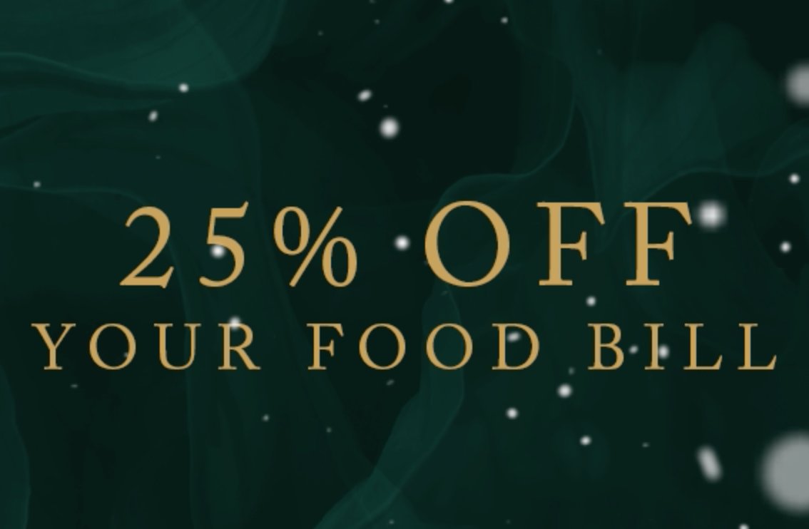 Today is your last chance to get 25% off our à la carte menu. Book your table  here: buff.ly/2Fam6xi *T&amp;Cs apply #SnowWorries
