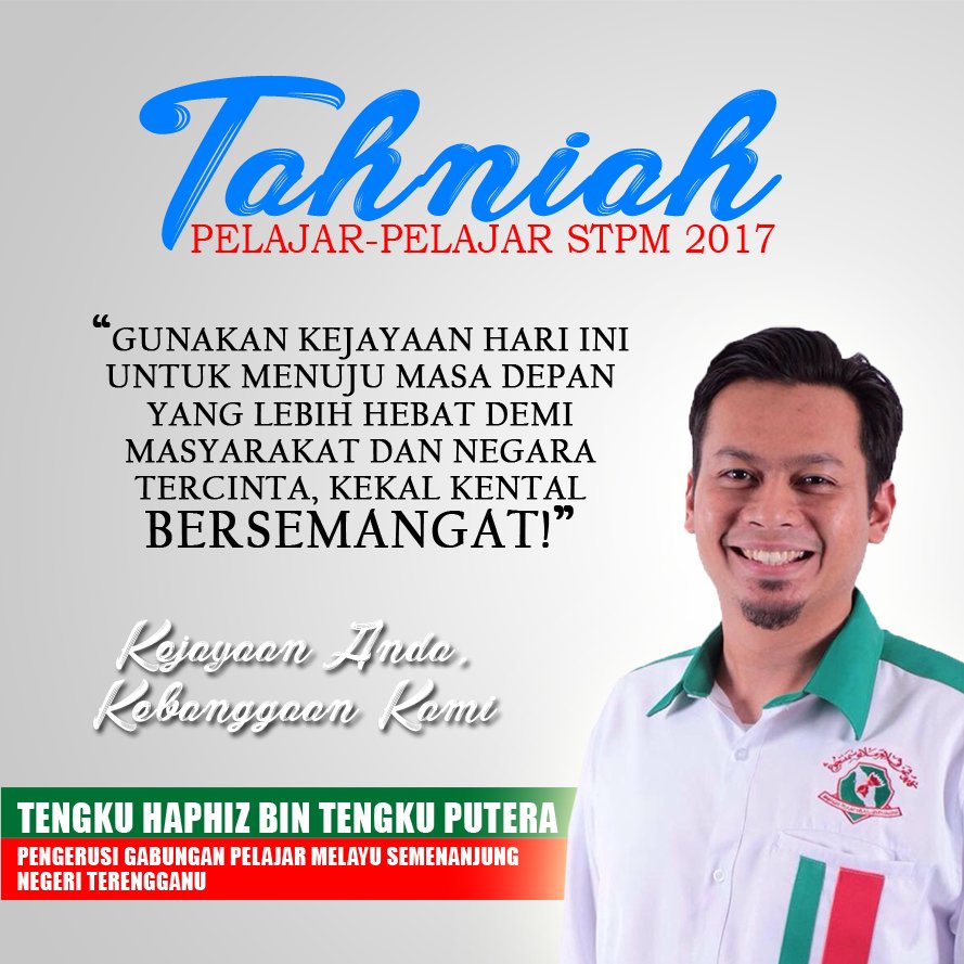 _gpmsnt's tweet photo. Tahniah semua pelajar #SPM2017 https://t.co/Ghu8rFnaLJ