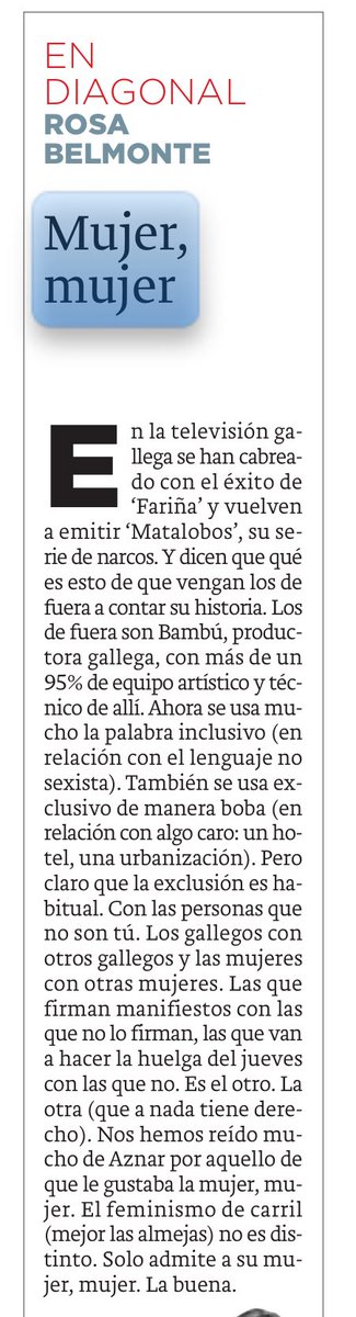 rosabelmonte's tweet photo. ‘Mujer, mujer’. https://t.co/E09bNEuYb1