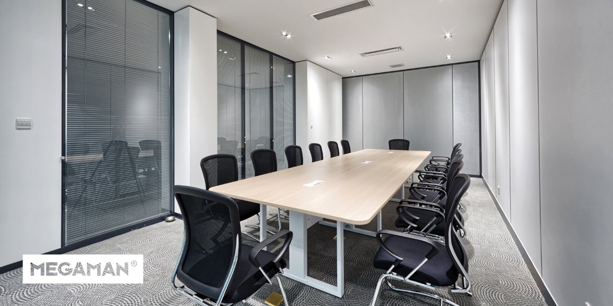 MEGAMANGlobal's tweet image. Commercial Lighting Tips #4
A combination of general lighting with high visual comfort, balanced and soft illuminance at the table for face-to-face dialogue &amp;amp; dimmable light for presentation allows for dynamic use of a multi-functional meeting area.