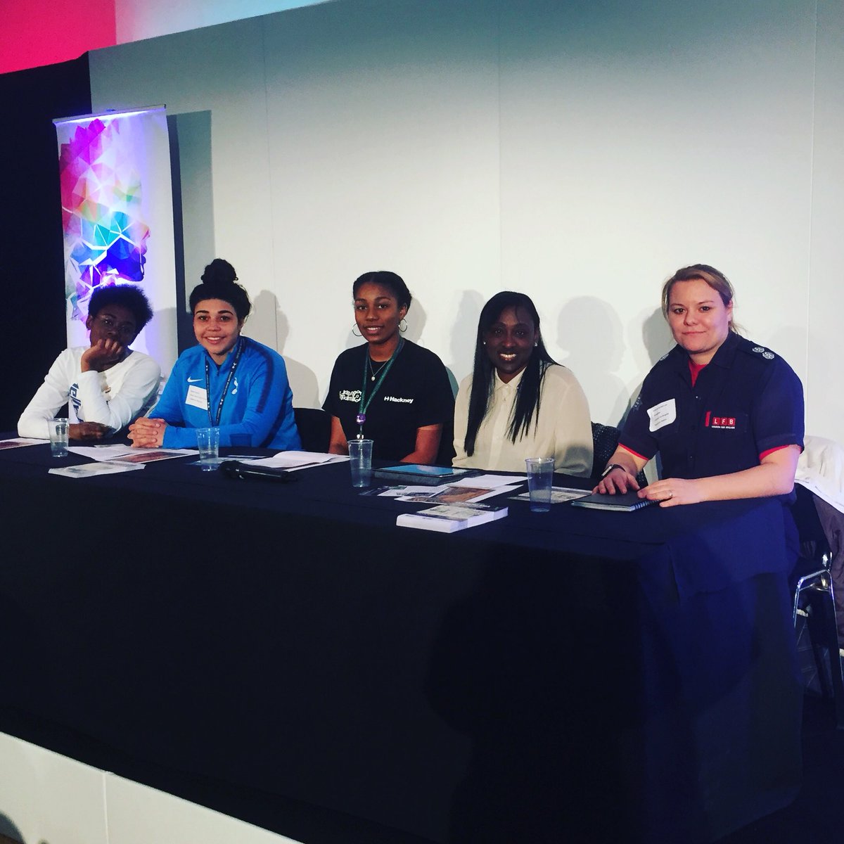 Great panel today at the <a href="/younghackney/">Young Hackney</a> Inspiring young womens event - Dr Ronke from Homerton hospital, footballer Rene Hector, <a href="/dpymayorhackney/">Deputy Mayor Hackney</a> Cllr Bramble and Victoria from @lfbhackney ! Chaired by <a href="/younghackney/">Young Hackney</a> apprentice Akina #InternationalWomensDay