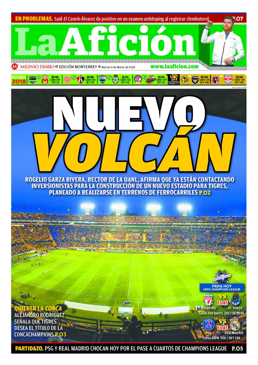mmdeportesmx's tweet photo. Buenos días 🌞, aquí nuestra portada 📰🗞 de este martes 6 de marzo 📅

🤩🐯⚽🏟 https://t.co/yEuEjiE8hu