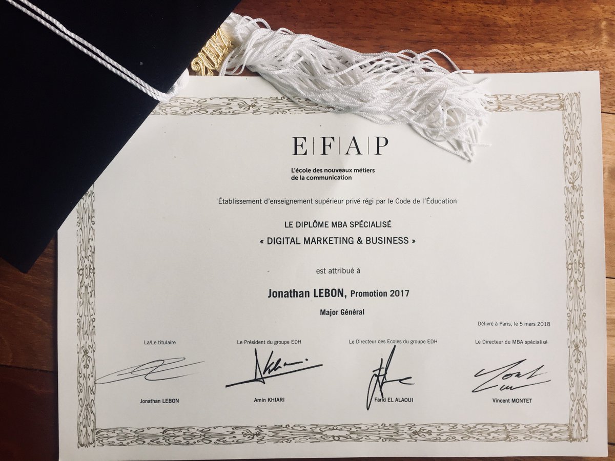 jonathanlebon9's tweet photo. Merci @VincentMontet, Merci @GuignierSophie pour cette magnifique transformation au sein du @MBADMB. Heureux d'avoir terminé ma formation étudiante à vos côtés et fier d'être Major de ma promo #Chteam avec qui j'ai passé de très bons moments. Le meilleur est à venir. #MBADMB https://t.co/1lw9xoq8cc