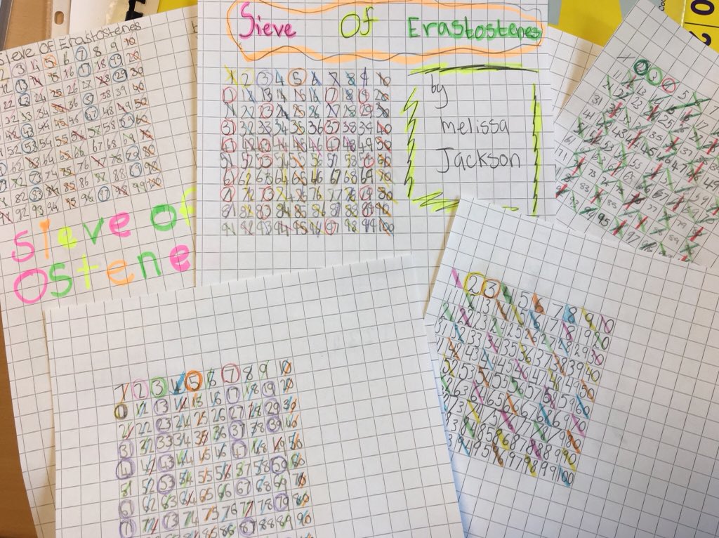 MathsStAndrews's tweet photo. Miss Kinane’s S1 class were investigating Prime Numbers using The Sieve of Eratosthenes today! #PrimeNumbers #SieveOfEratosthenes #SpecialNumbers https://t.co/mdynFDdqEa