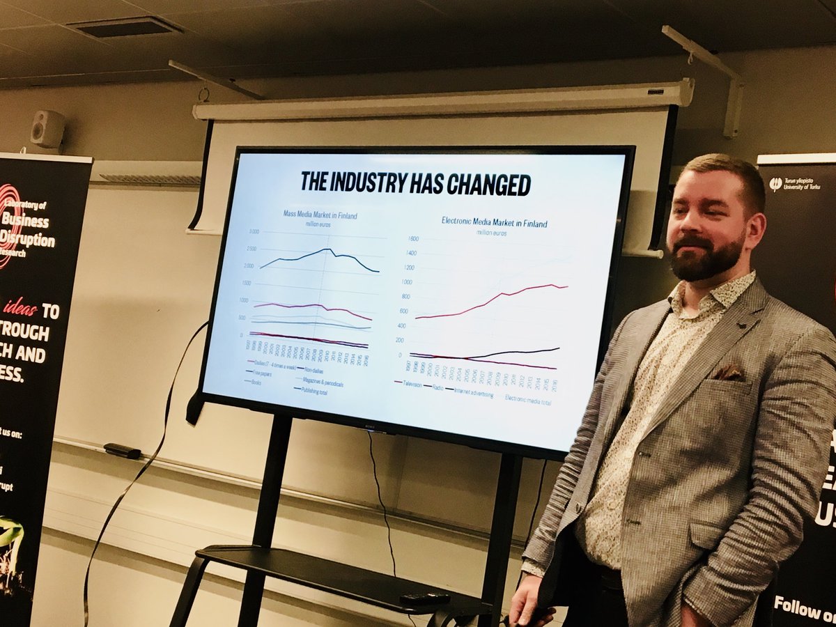 Seminar at <a href="/UniTurku/">Turun yliopisto - University of Turku</a>: Disrupt Now, <a href="/AllerMediaOy/">Aller Finland</a> ! Aller’s Teemu Puurunen on the disruption of the media business. Lean Leadership is key for future success : Empowerment, enabling environment, utilization of data and visualization, and emphasis on continuously improving.