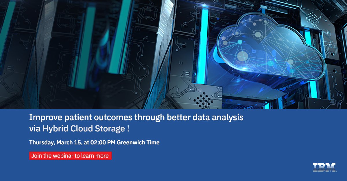 BenitoFrancoIBM's tweet photo. Learn how #Healthcare and #LifeSciences organisations are enabling faster access to patient #data, allowing better decision making and easing patient suffering. Join the webinar here. https://t.co/lkLEoQNqCd https://t.co/X6ZMM7TdXT