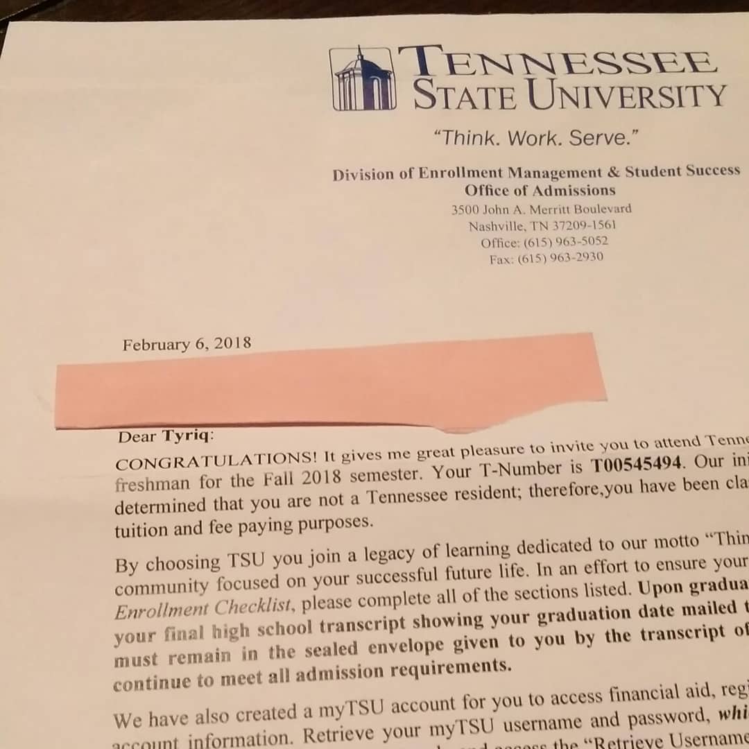 PhenomenalMsTee's tweet photo. TWO more added to the list,  being a total of 10 acceptance letters all on academics. Yup my baby big boy is about to turn the tassel https://t.co/QO4AUIAI0B