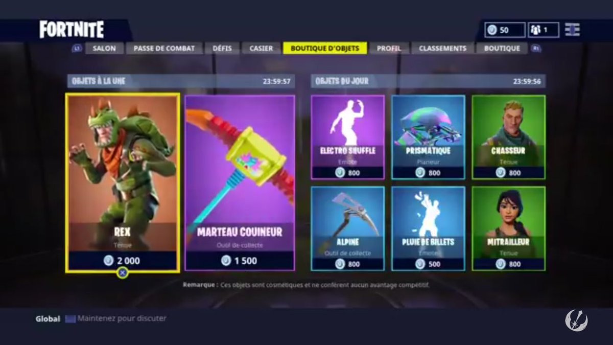 ShopFortnite's tweet photo. Boutique Aujourd'hui 
💶Nouvelle danse Pluie de Billets 💶 https://t.co/RnuwKRoJBC