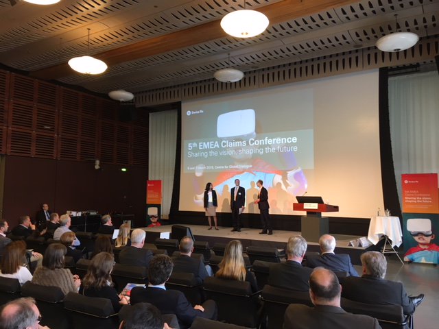 sabinavr's tweet photo. From looking into the future we are moving on to the crucial topic of today: #terrorism &amp; #insurance. Andreas Bach, our moderator for the day, giving the word to senior claims experts @SwissRe - Andreas Hohl and Yolanda Gügler-Jocham. #EMEAclaims #reinsurance https://t.co/JikoZl7ekF