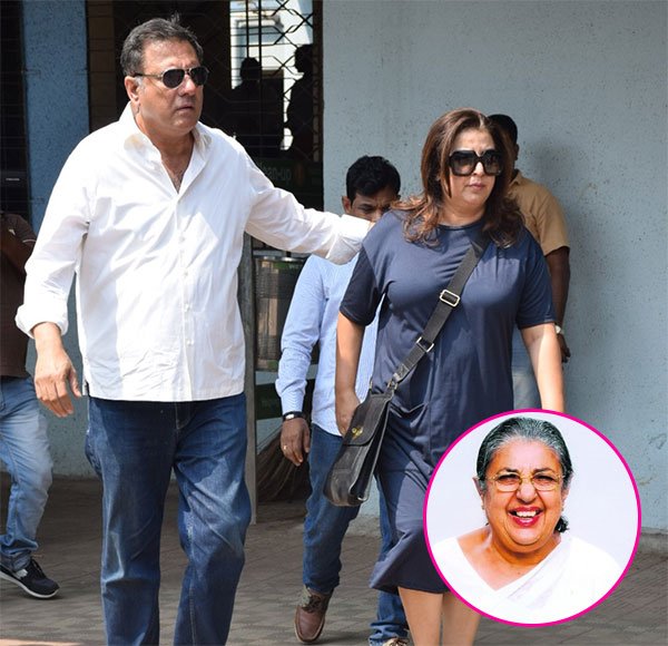 BollywoodHonk's tweet photo. .@bomanirani and @TheFarahKhan arrive to pay their last respects to Shammi Aunty https://t.co/fEYQrCHQNs