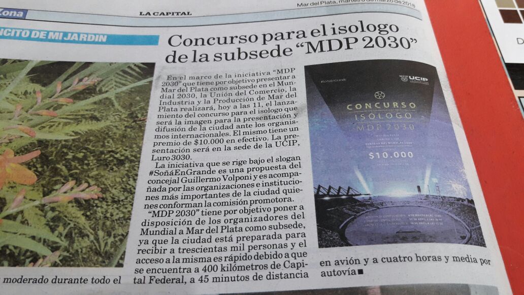 Hoy lanzamos a las 11 el primer concurso de diseño por el isologo de la subsede Mar del Plata de cara al Mundial de Fútbol FIFA 2030 Gracias <a href="/lacapitalmdq/">Diario La Capital Mar del Plata</a> por la difusión <a href="/GuilleVolponi/">Guillermo Volponi</a> <a href="/ucipmdp/">UCIP</a> <a href="/jaicega/">Juan Aicega</a> <a href="/MDPBUREAU/">Mar del Plata Bureau</a> <a href="/sergiogendler/">Sergio F Gendler</a> <a href="/bergmatiasok/">Matías Berg</a> <a href="/blastaladrid/">Blas Taladrid</a> <a href="/deAndreis/">Fernando de Andreis</a>