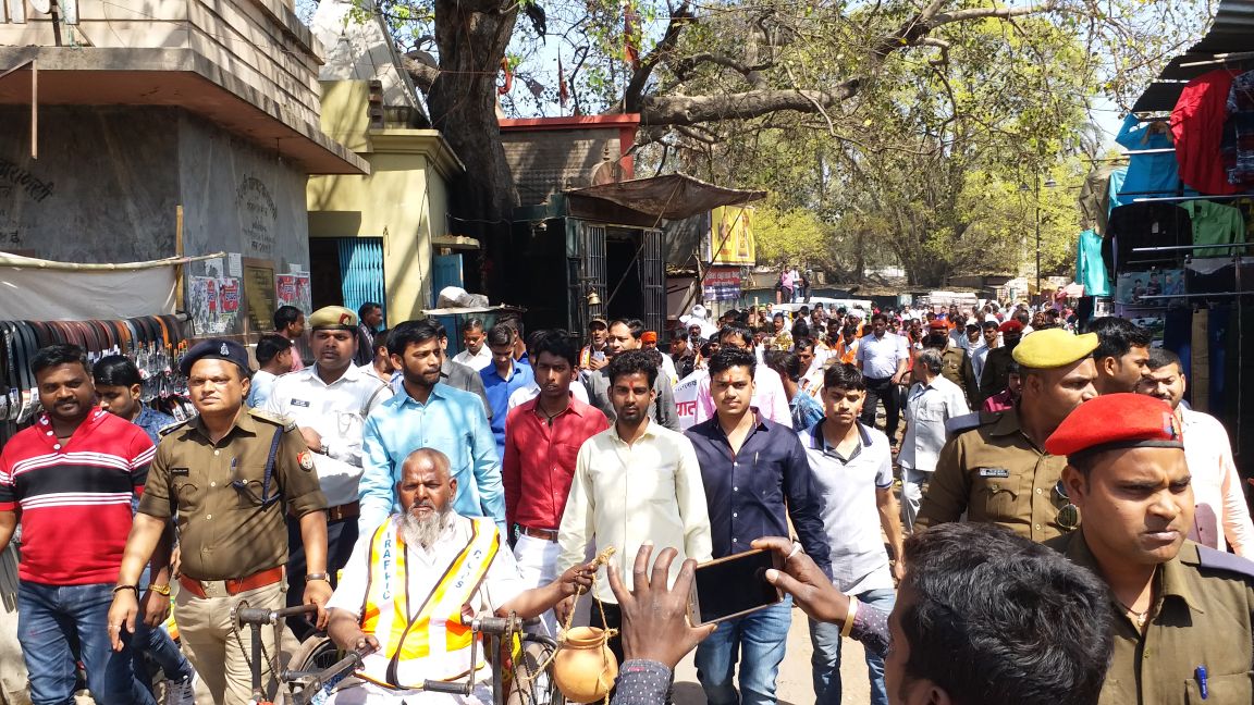 Physically challenged people carried out traffic awareness rally in Varanasi