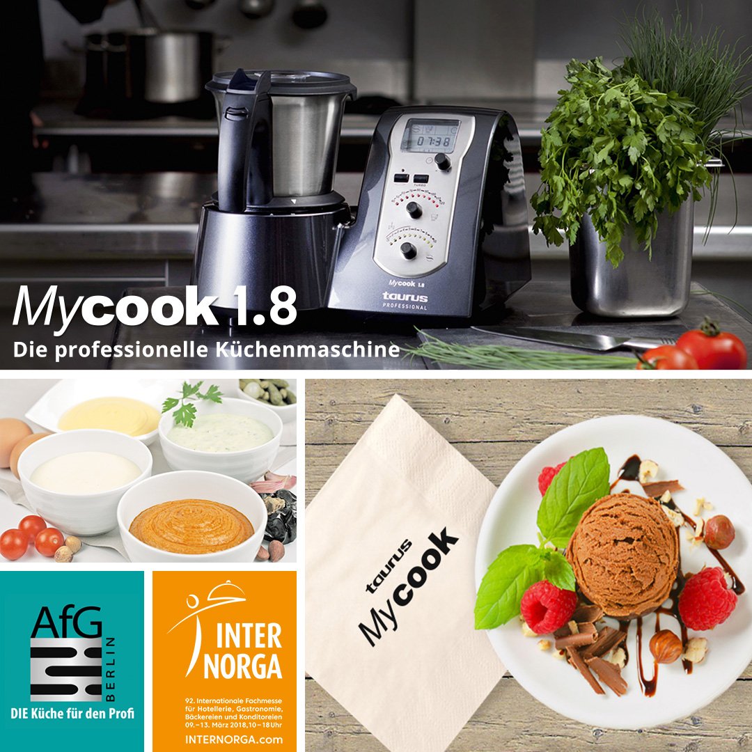 AfGBerlinGmbH's tweet image. #MYCOOK 1.8 von #Taurus kann Lebensmittel schnell und einfach zerkleinern, rühren, kochen und vieles mehr. Seid dabei, wenn wir unseren Stand für Euch in eine Showküche verwandeln in Halle A3, Stand 204. #internorga #internorga2018