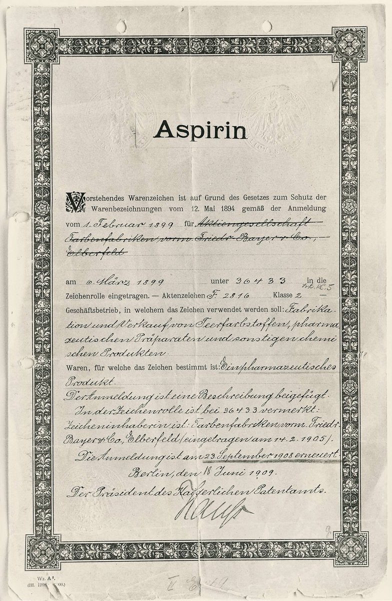 BayerEspana's tweet photo. Hoy, 6 de marzo, es una fecha emblemática en #Bayer. ¿#SabíasQue hace 119 años registramos #Aspirina como marca comercial? Desde entonces se ha convertido en el medicamento más conocido del mundo. 🎊¡Muchas felicidades! 🎊 https://t.co/oDNpplAiRi