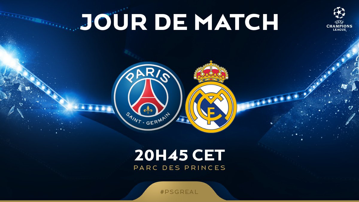 PSG_inside's tweet photo. ⚡️ JOUR DE MATCH ⚡️
📱 #PSGREAL
🏆 @ChampionsLeague
⌚️ 20h45
🔴🔵 #ICICESTPARIS https://t.co/90mfCltPWc