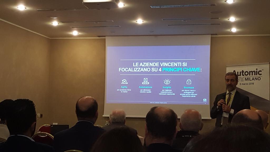 Rossi_Bolis's tweet photo. #agility #automation insights #sicurezza pilastri della #ModernSoftwareFactory ne parla @LamartinaMic ad #AutomicLive Milano @CA_Italy @CAAutomation_IT https://t.co/TZwTExCVNq