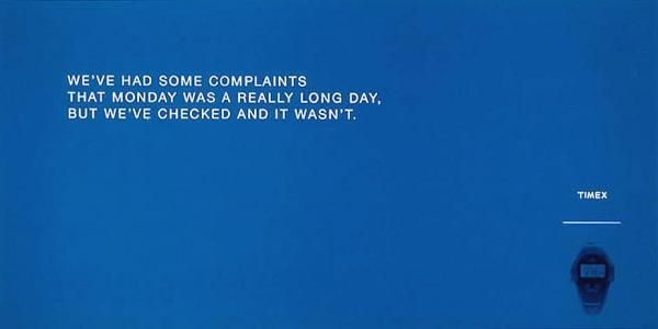 ReadMeLKP's tweet photo. Wonderful copy-only campaign for Timex. https://t.co/vIg05hDlR9