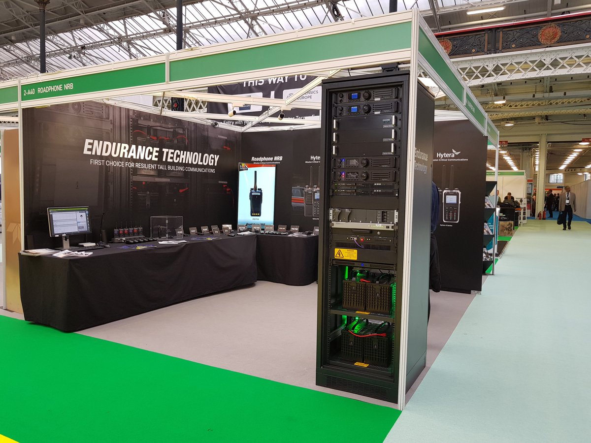 RoadphoneNRB's tweet photo. We're ready to welcome visitors to day one of @sctx18. Stand 2-A40 is THE place to discover how two-way radio can improve safety, security and efficiency - learn how #EnduranceTechnology and @Hytera_UK makes for the winning combination! #SCTX18 #twowayradio https://t.co/R8HKd2uSK3