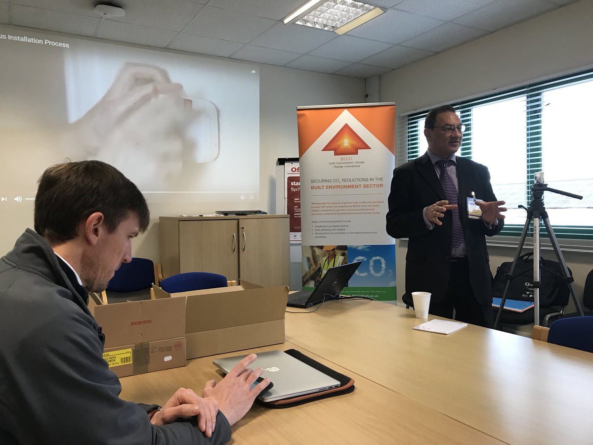WH_EnergyWise's tweet photo. Early workshop this morning with @BECCI_ERDF and @HeatGenius for the installers. The installers will be visiting our 6 trial properties within the next 7-14 days. The Heat Genius smart heating system provides unique control of your heating system in your home #zoneheating https://t.co/BACR3mY82k