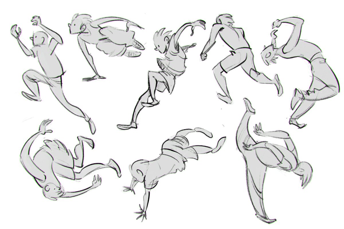 Monica_ion's tweet photo. Morning page of gesture sketches! 

I keep freaking myself out watching Parkour videos, some of the jumps they make are terrifying 😱 https://t.co/eV7uay8B8C