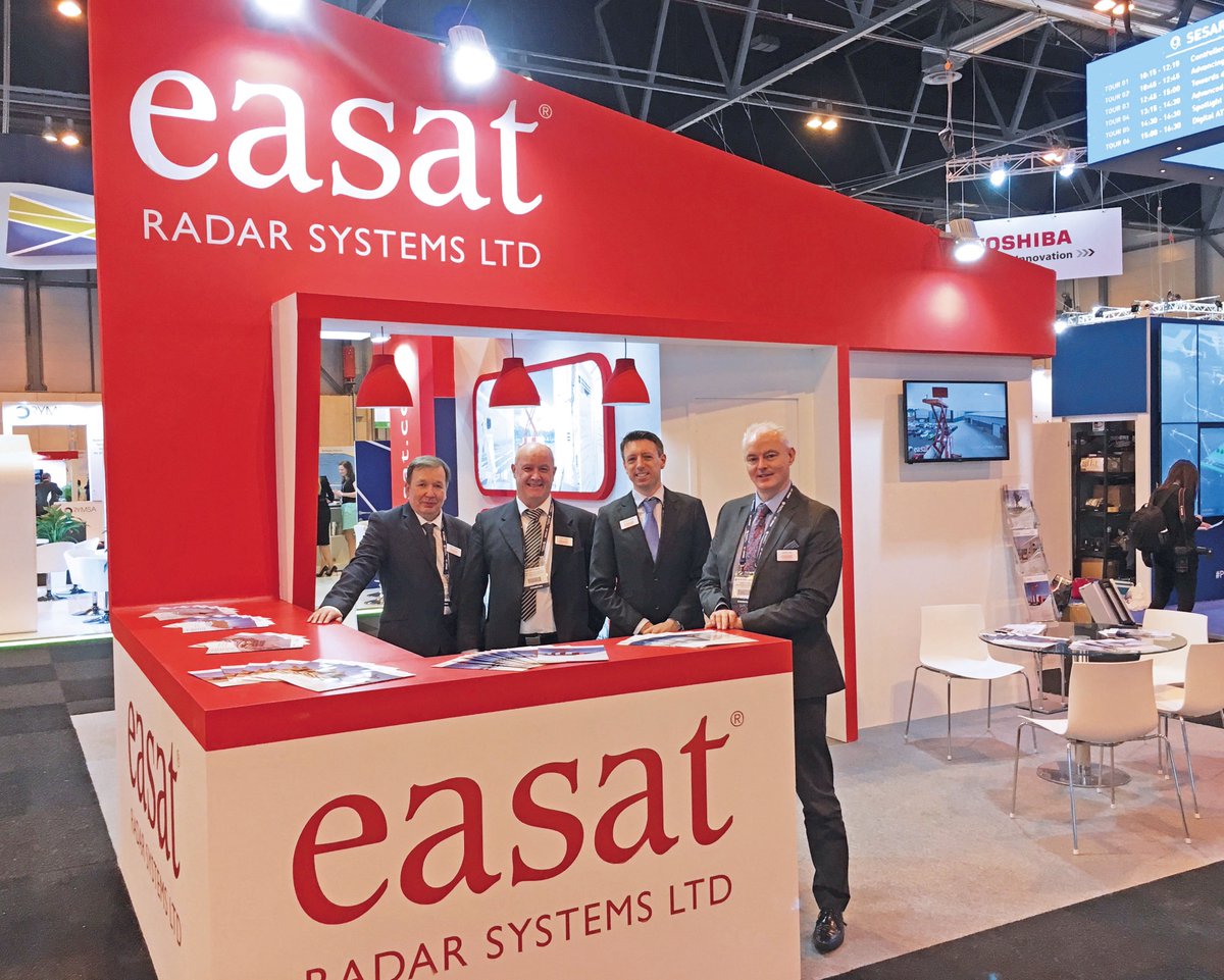 easat_radar's tweet photo. The Easat Radar Systems Team ready to go on the first day at @WorldATM_now - visit them at stand 888 to chat over your #civilian and #defence radar requirements #WorldATM #primaryradar #secondaryradar #radarsystem #ads-b #radarantenna #madrid #airtraffic #aerospace https://t.co/fZeHEjmqoO