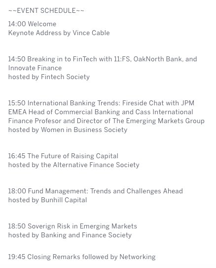 Looking forward to <a href="/CassBusiness/">Cass</a> Finance &amp; Banking conference today. Join us! Tickets and lineup: eventbrite.co.uk/e/cass-finance… #Cassfinance <a href="/Cass_WiB/">Cass Women in Business</a>