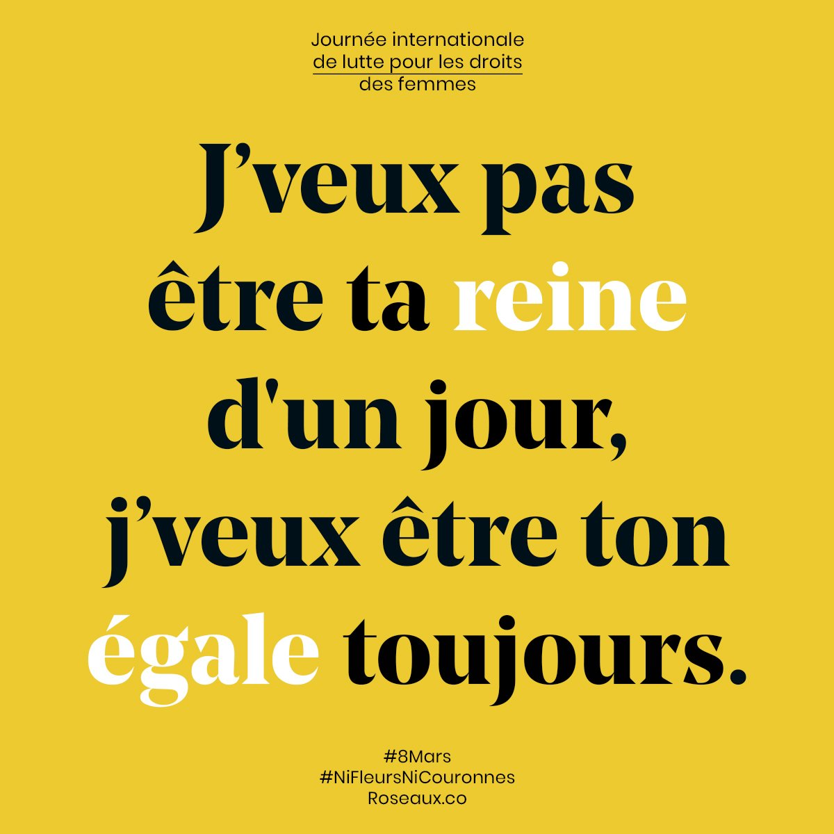 Pour le #8mars on ne veut #NiFleursNiCouronnes mais comme c'est pas clair pour tout le monde on a fait quelques images ✊🏿 #8M