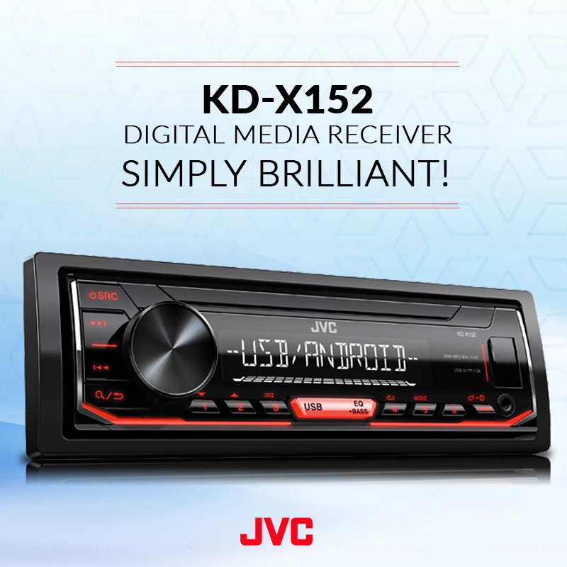 jvc__india's tweet photo. KD-X152, the Digital Media Receiver that is simply brilliant.
● Music Playback with USB/AUX Input
● Steering Remote Ready
● Short Body for Easy Installation
#Carmusic #Caraudio #JVCmusic #Caraudiosystem https://t.co/aJCAzNa8Xk