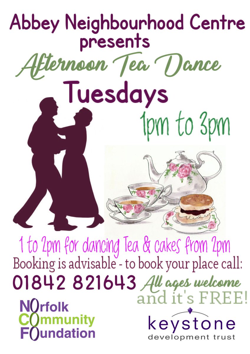 AbbeyNeighbour's tweet photo. Join us for an afternoon dance followed by tea and cake. Dancing starts at 1pm, Everyone is welcome🙂 https://t.co/Lxj8ZGFdml