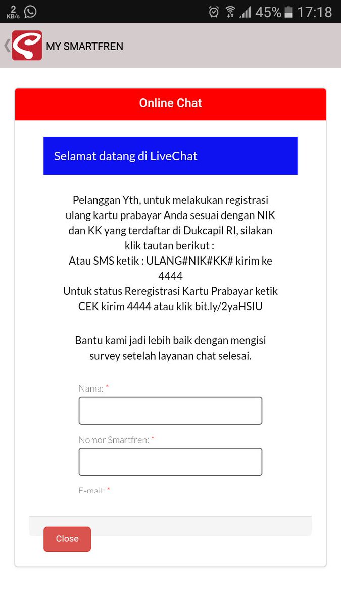 Cek No Terdaftar Smartfren - Rafa