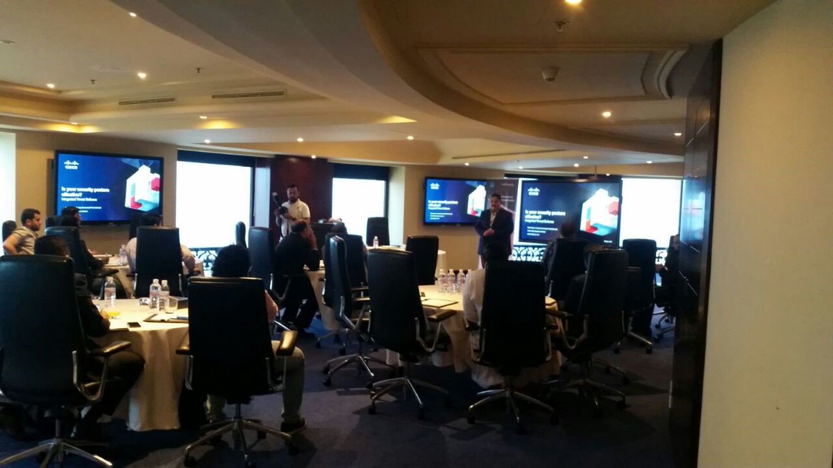 ctelecoms_ksa's tweet image. #Cisco &amp;amp; #Ctelecoms Event &quot;How To Protect Businesses To Support Digital Transformation&quot; begins with Mr. Marwan Alshawa from Cisco team giving an overview about #Cisco_Security_Solutions.