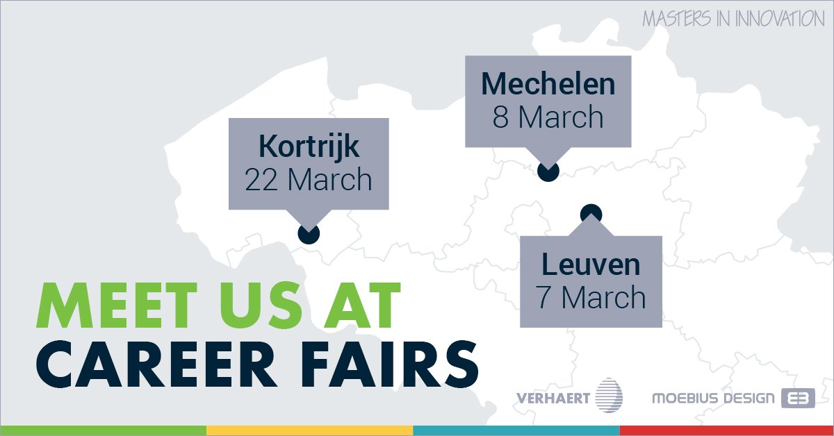 verhaertmii's tweet photo. We're hiring. Want to become a Master in Innovation? Meet us at career fairs in Leuven, Mechelen and Kortrijk (together with Moebius Design)
#mastersininnovation #jobs #hiring https://t.co/eB9ifffDPL