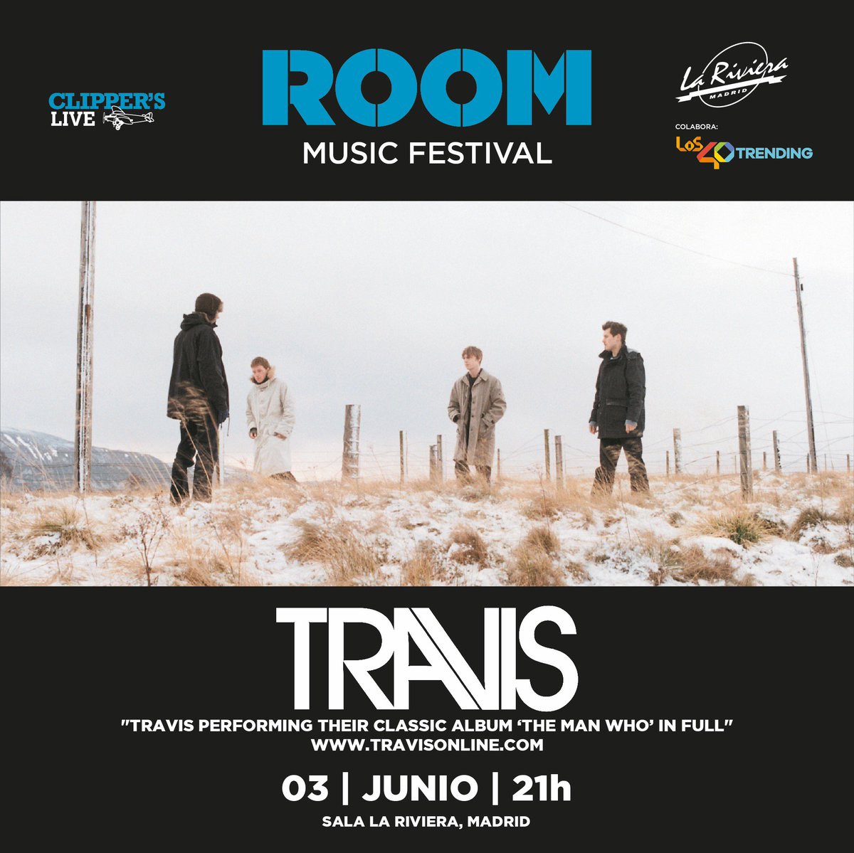 roomfestivalmad's tweet photo. La banda británica TRAVIS aterriza en el #RoomFestival Madrid el 3 de Junio!!! 🎟 Consigue tus entradas en: https://t.co/6MAFg8cO3x https://t.co/Blxinihe7J
