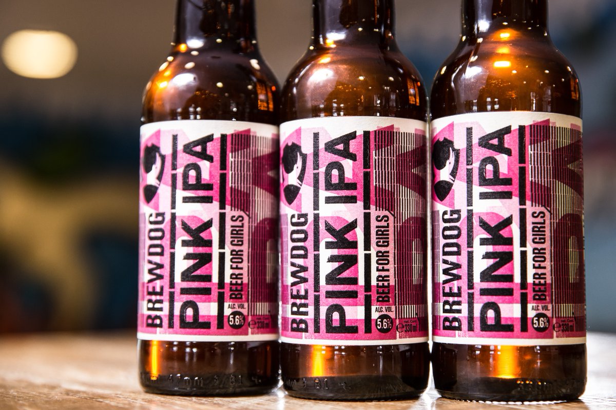 BrewDog's tweet photo. We’ve created a beer for girls. And it’s pink. Because women only like pink and glitter, right?

🤦‍♀️ #Sarcasm 

Lets show that enough is enough with stereotypes. https://t.co/g1zonXFInm