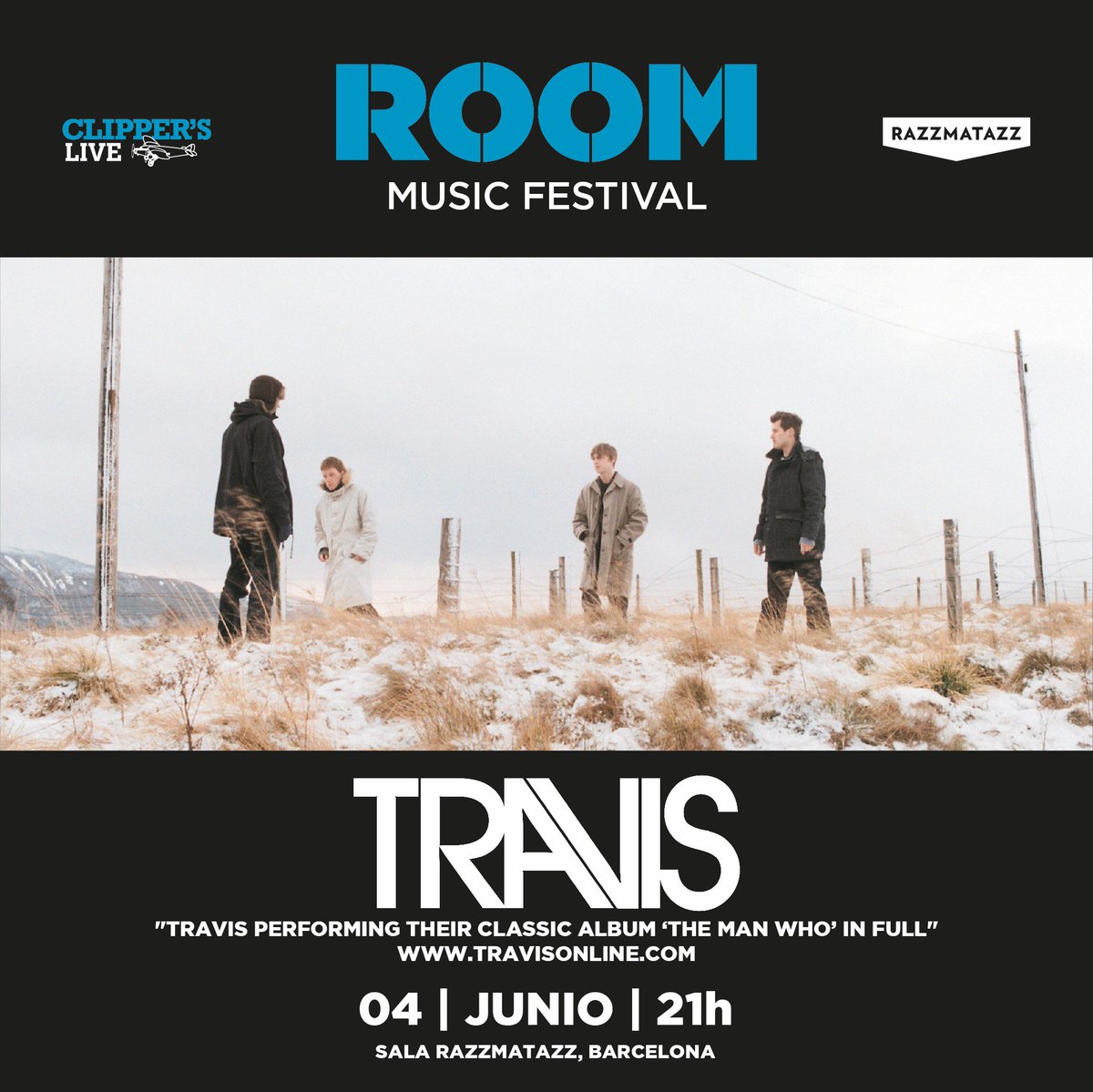 Room_Festival's tweet photo. La banda británica @TravisBand aterriza en el #RoomFestival BCN el 4 de Junio!!! 🎟 Consigue tus entradas en: https://t.co/u1NbdLlBYZ https://t.co/NTdbG8Tz3R
