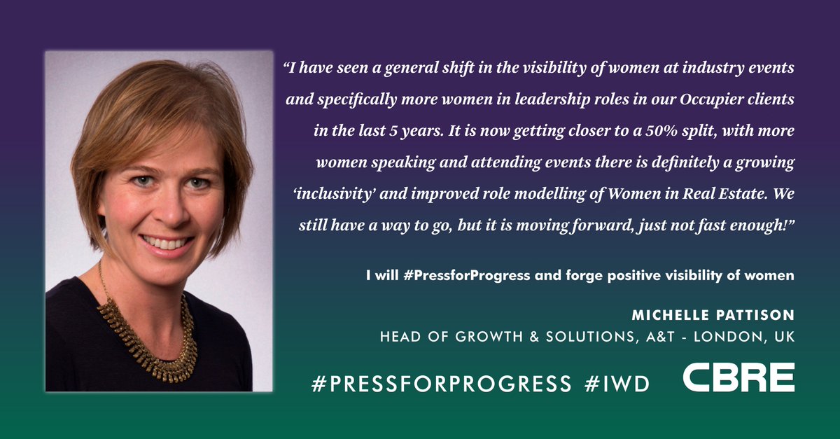 CBRE_UK's tweet photo. Michelle Pattison of CBRE discusses the change in gender split amongst Occupier clients #PressforProgress #CBREwomen https://t.co/9QhIwJ0MdP