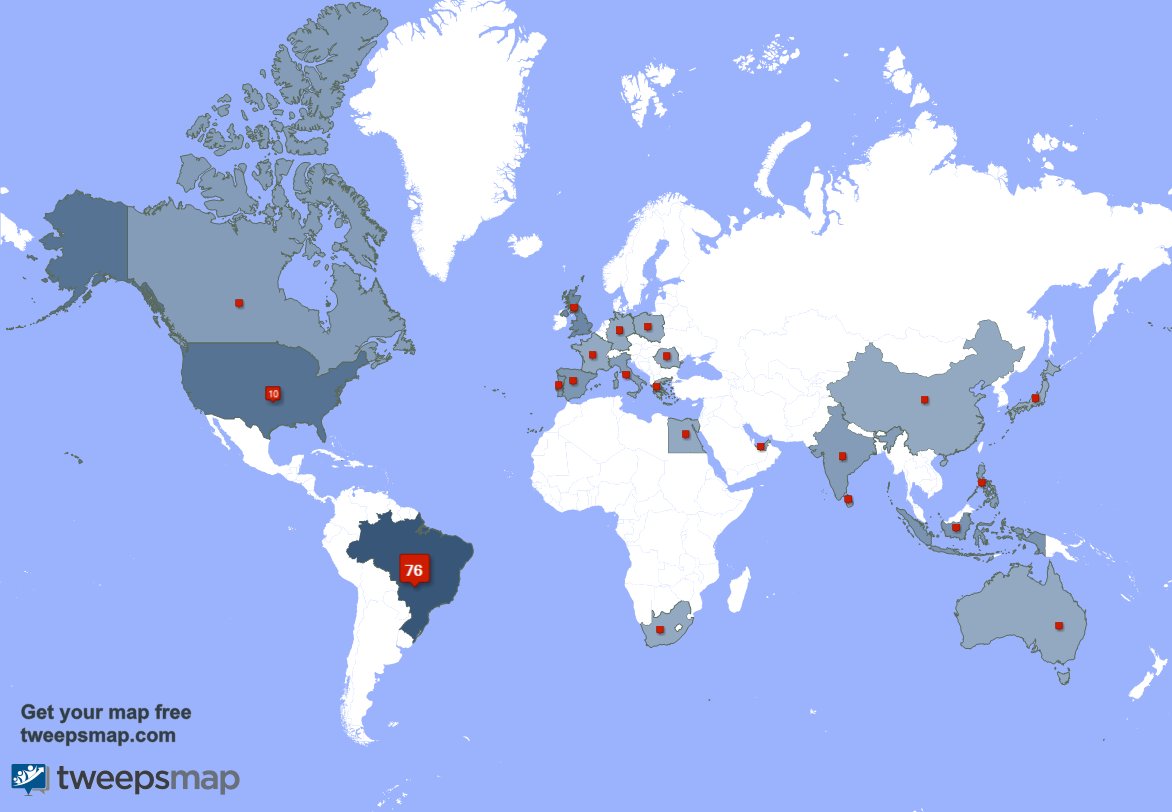 zaursquad's tweet photo. My followers are in Brazil(76%), USA(10%) Get your free map https://t.co/XpsKoyYrT9 https://t.co/NtXTIzxxXi