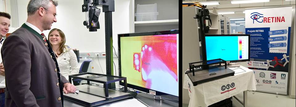 RETINA_SIAT's tweet photo. #Research in the focus: Federal minister of transport innovation and technology Mr. Norbert Hofer visits CTR labs in Villach.　
RETINA was presented by Lukas and research cooperation between Slovenia and Austria was promoted. #innovation starts here!　
Copyright Stadt Villach https://t.co/Q7wgjGXeqU
