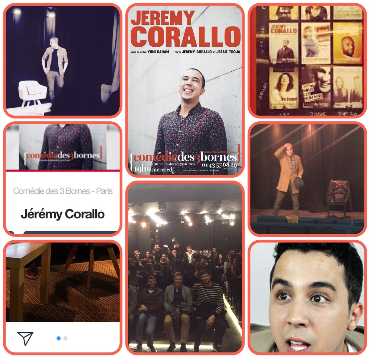 CoralloJeremy's tweet photo. À demain à la comédie des 3 bornes à 19h00 Encore une belle critique du spectacle ! 
Vous venez demain ? 
Rdv à 19h00 à la comédie des 3 bornes 
Bisous mes anges 
https://t.co/ACU70z4Yni  @BilletReduc #Paris #theatre#culture# https://t.co/LVn3SJtubd