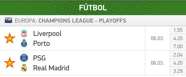 Si estos 2 partidos de Champions hoy acaban 0-0 regalaré 100€ a cada persona que haga RT a este tweet.