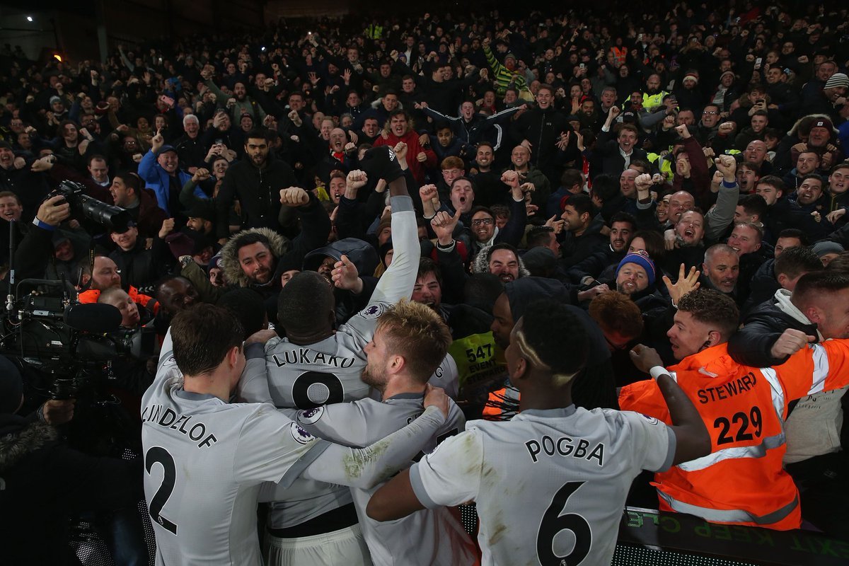 ManUtdChannel's tweet photo. The best photo from last night. ❤️

A screamer to win it in Fergie time and wild celebrations with the Man Utd away fans who were top class all night! 🔥 https://t.co/NGlgWawSWq