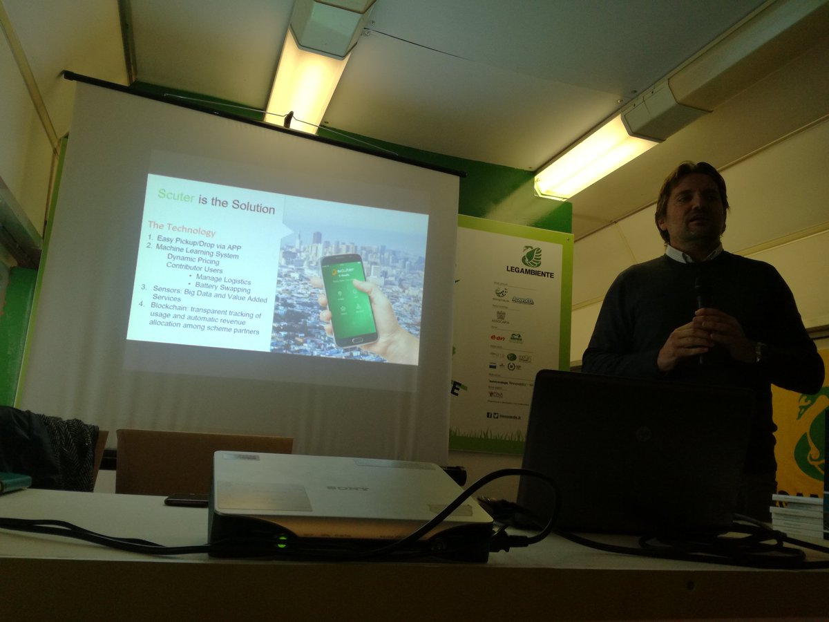 fsitaliane's tweet photo. "Scuter is the Solution per incentivare gli utenti a utilizzare un servizio utile e funzionale"#FSInnova #TrenoVerde #Napoli https://t.co/Si4F773kTj