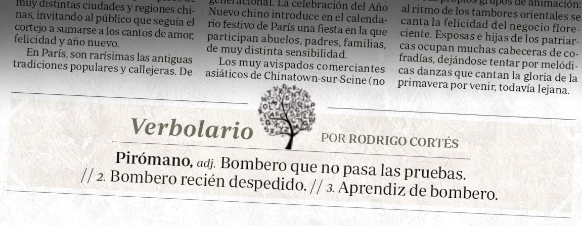 Verbolario's tweet photo. «Pirómano»; 27/feb/2018: voz n° CMXXXII @rodrigocor7es https://t.co/RmIqvDEbL3