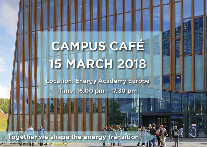 Heb jij je al opgegeven voor het komende Campus Café op donderdag 15 maart in de EAE? Thema: #energie. De @newenergyco geeft een toelichting op hun ambities en plannen! Geef je nu op: bit.ly/2sF3pf9 #CampusGroningen