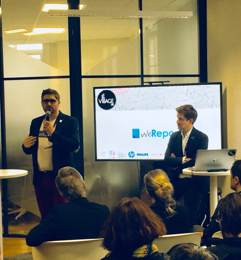 WeReportApp's tweet photo. Pitch de notre CEO @rodrigue au @VillageCASRA  ;) https://t.co/4JcEIUI9Xj